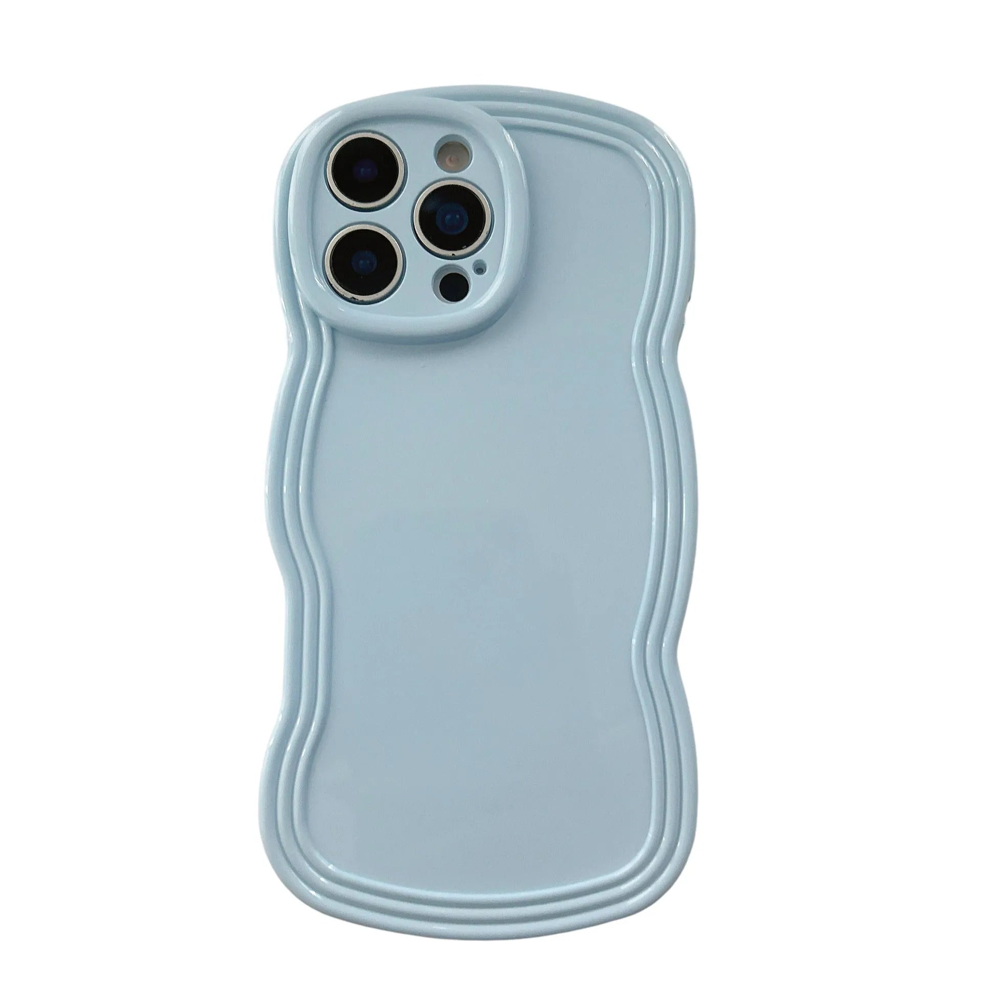 Cream candy colour wave pattern TPU phone case for iPhone, showing anti-fingerprint surface.