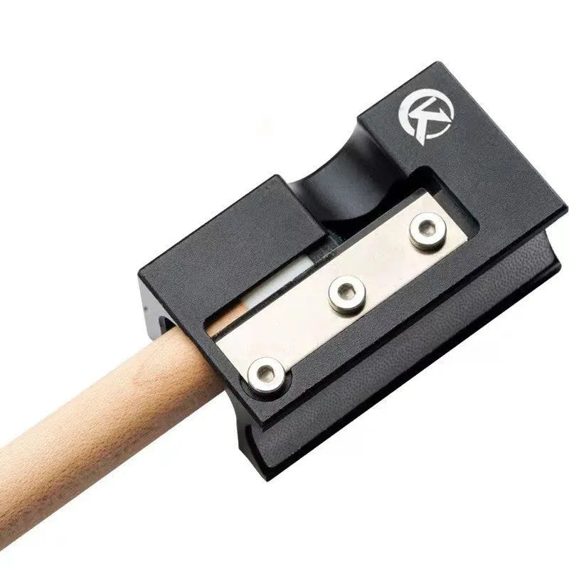 Black all-metal billiard cue leather head repair device for tip maintenance