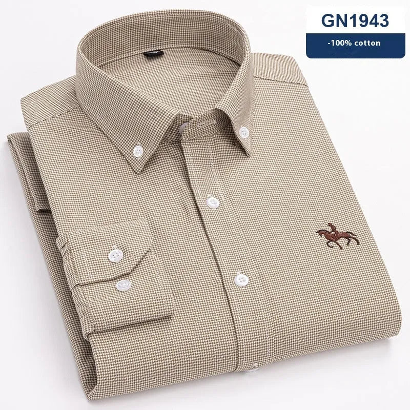 Pure cotton oxford men's casual shirt in leisure style available in four colours and sizes 38-46