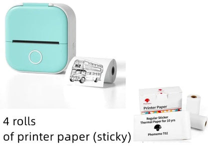 Portable Mini Thermal Label Printer with Bluetooth connectivity in various colours