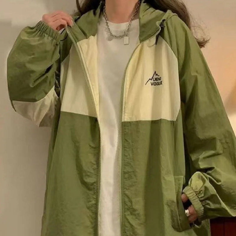 Women's summer sun protection clothing with UPF 50+ rating, ultra-thin polyester fabric measuring 0.2mm thickness, and raglan sleeve design for unrestricted arm movement during outdoor activities