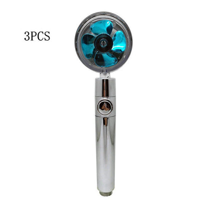 High-pressure handheld shower nozzle with cotton filter and stop button in various colours
