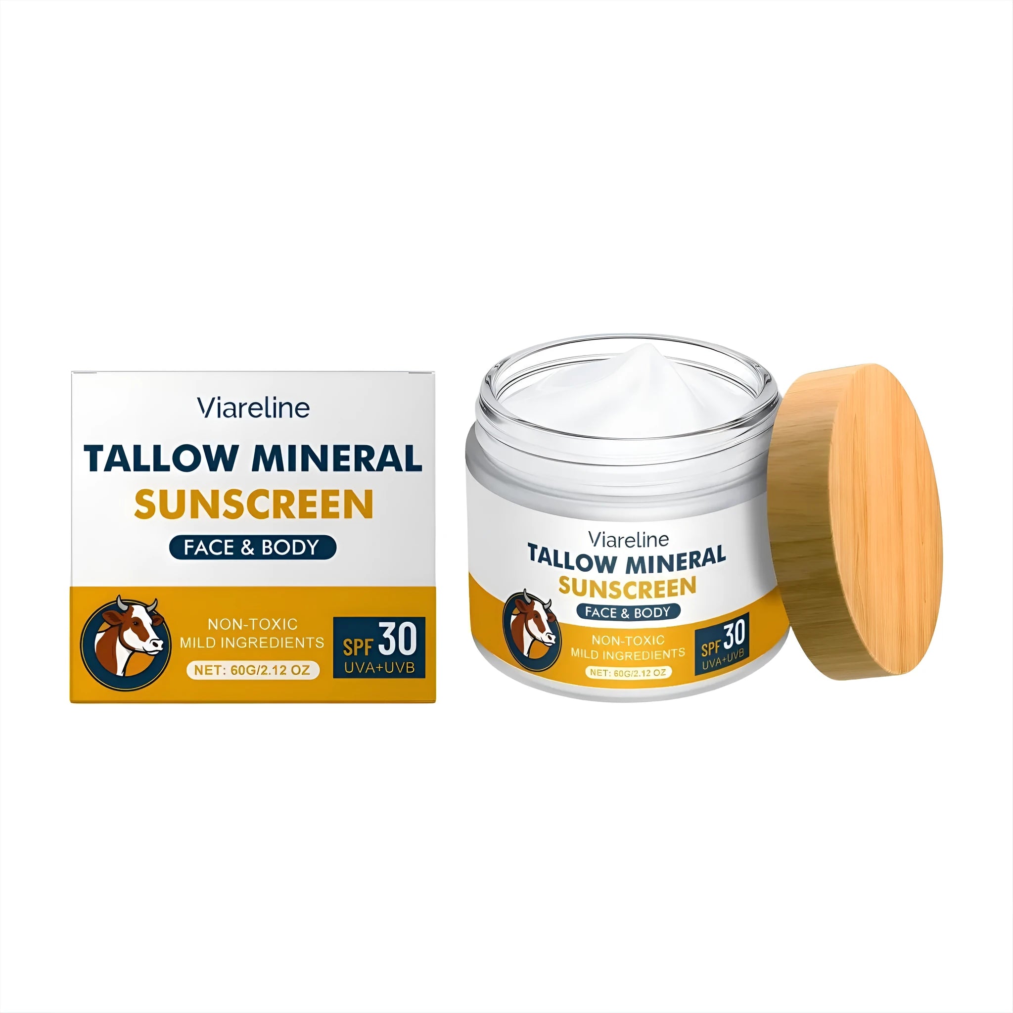 60g tube of cow fat moisturising sunscreen with mineral UV filters