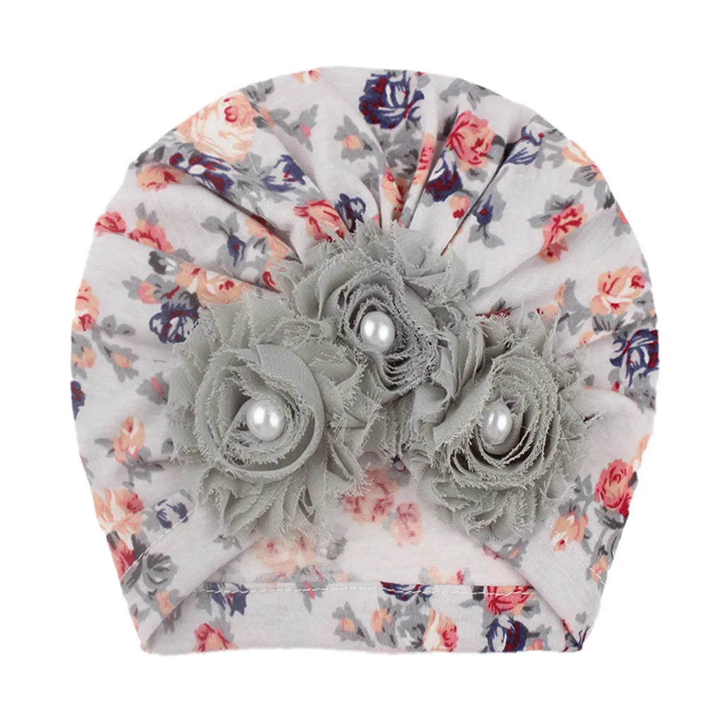 SUNFLOWER sticky beads soft printed polyester children's hat in black, dome crown style, average size