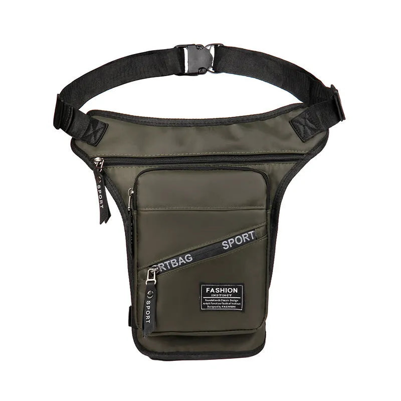Men's waterproof nylon crossbody leg bag for cycling and outdoor sports in multiple colour options