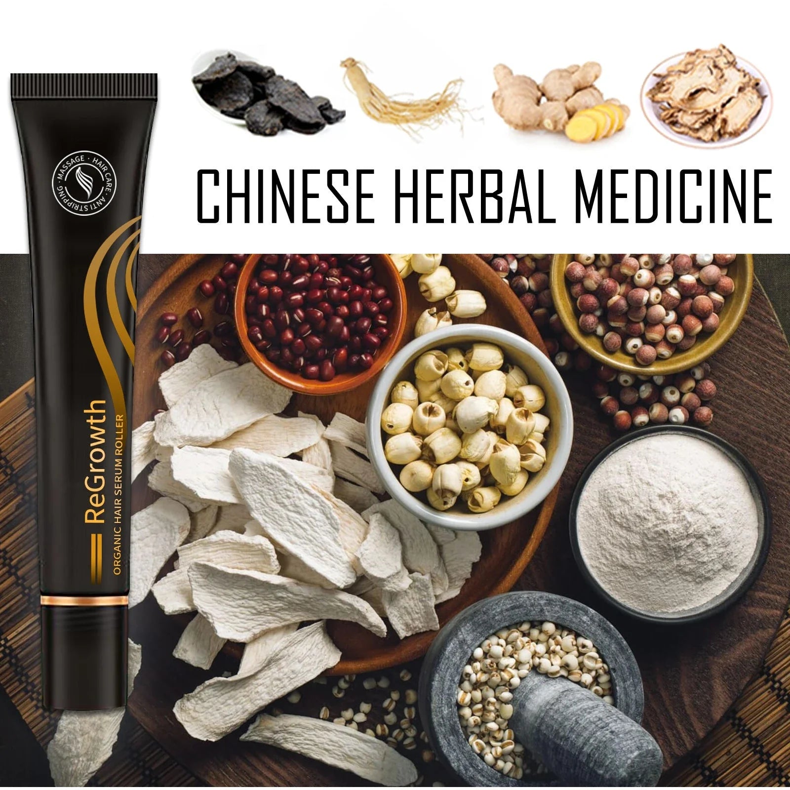 Organic Hair Serum Roller Set for natural scalp nourishment and hair regrowth