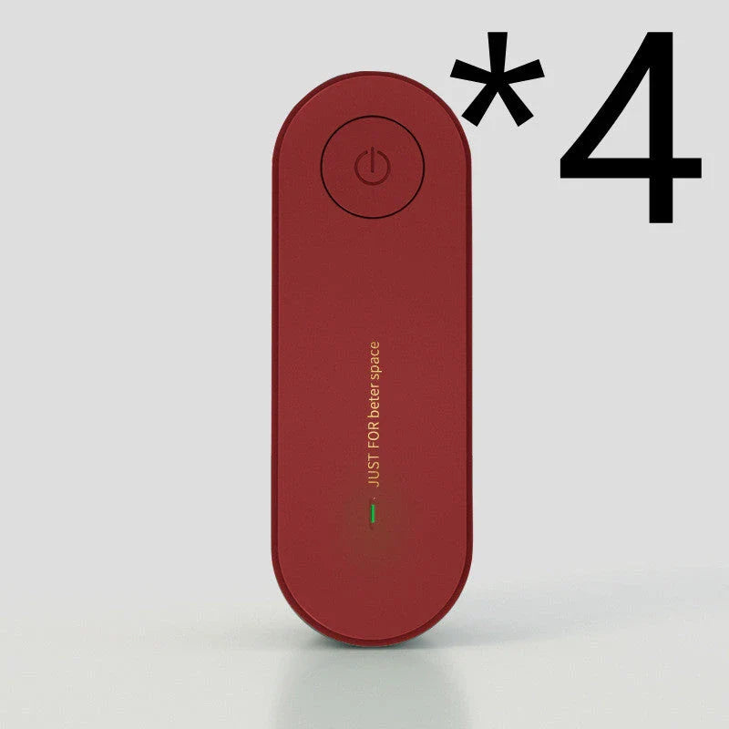 Compact negative ion air purifier in various colors, releasing 5 million ions to purify the air in your home or office