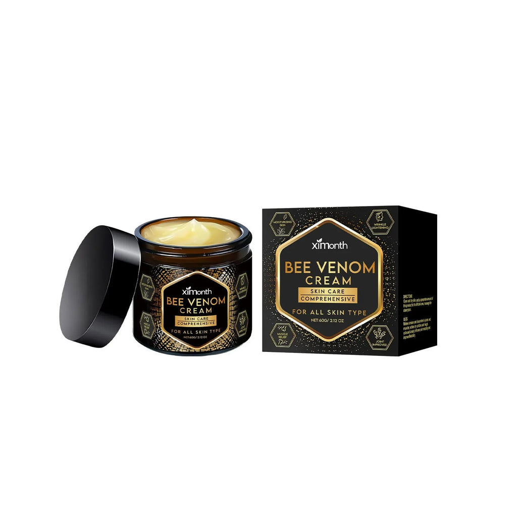 60g jar of moisturising skincare cream with mint leaf, bee venom, and tea tree oil.