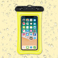 Transparent waterproof phone pouch with neck rope in multiple colour options