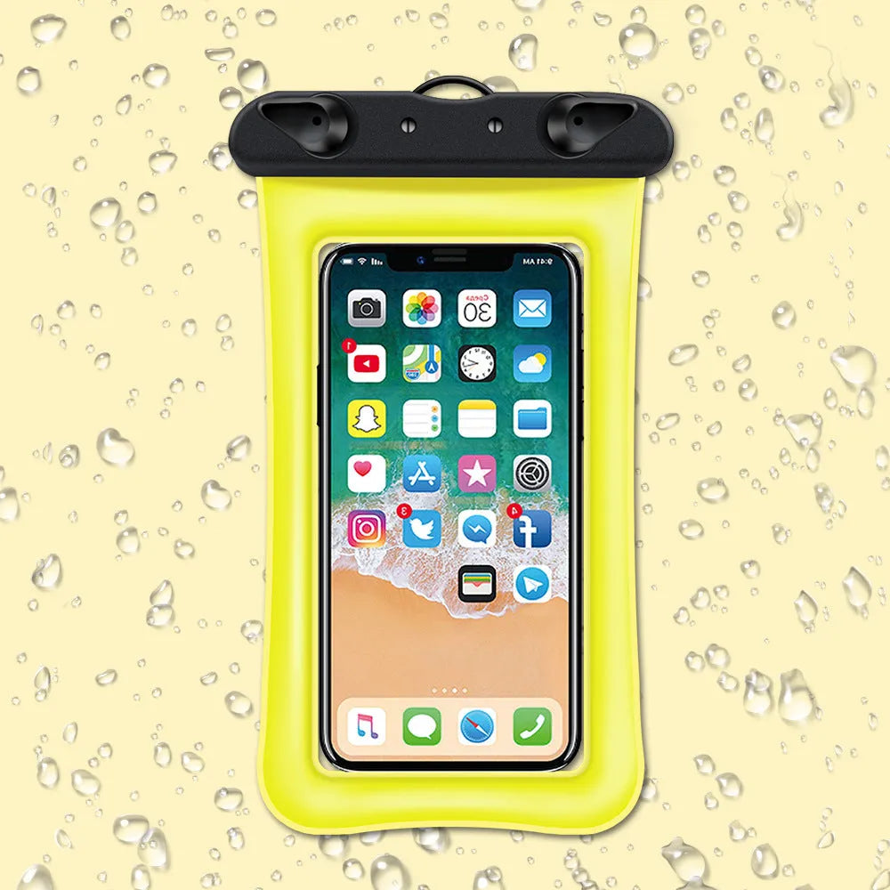 Transparent waterproof phone pouch with neck rope in multiple colour options