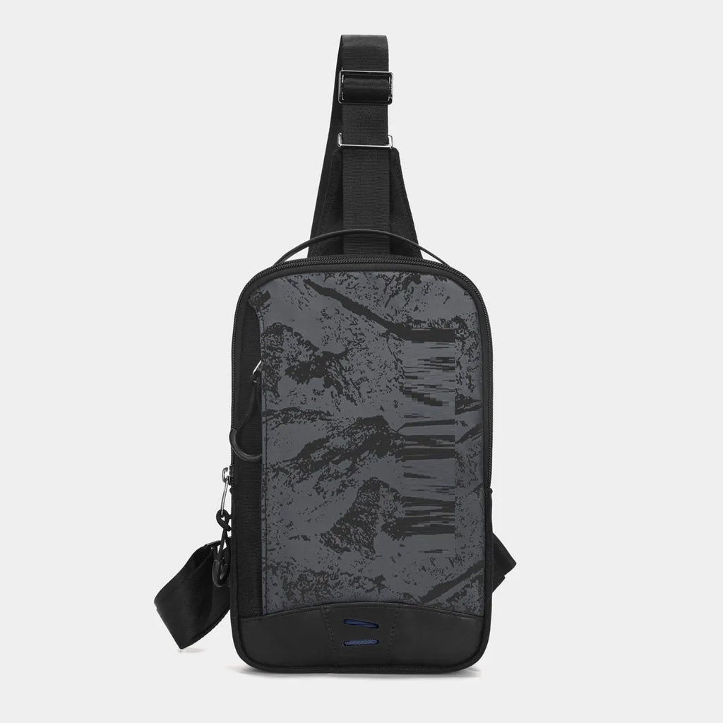 Casual black TPU camouflage chest bag with waterproof function and single shoulder strap