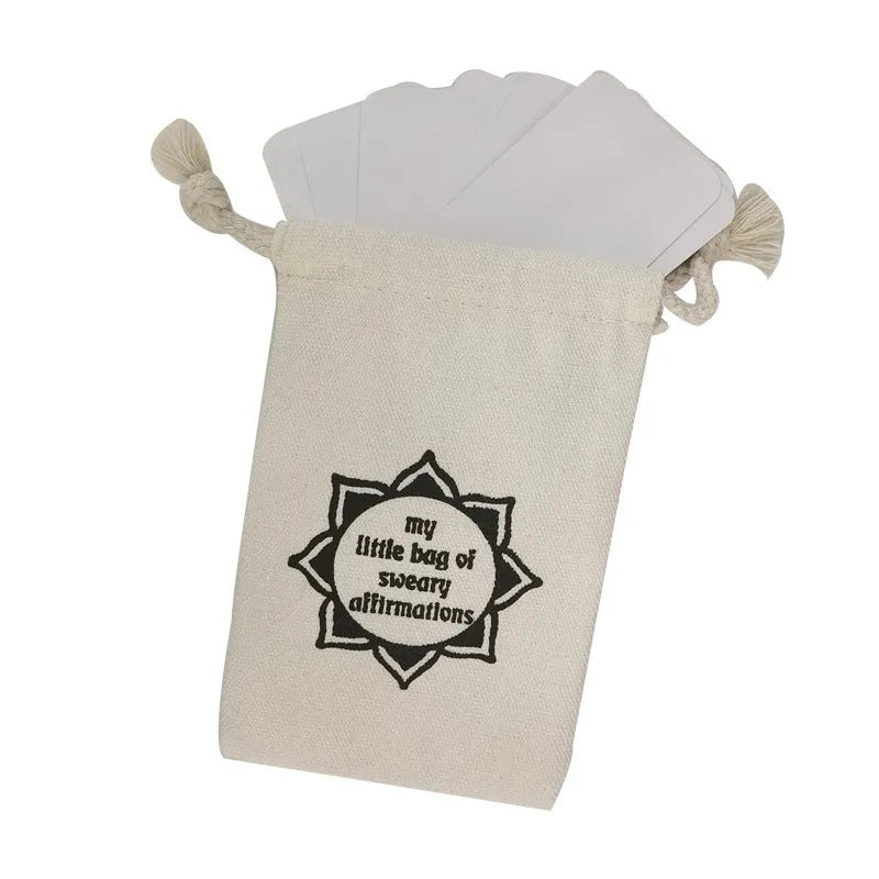 Set of 16 funny affirmation cards with colourful healing series designs in greeting card bag size