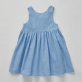 Girls cotton sleeveless dress in white, princess style, suitable for 90-130cm height