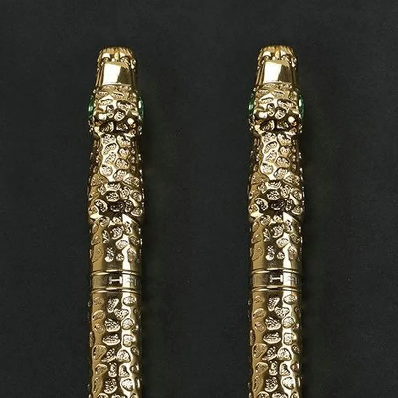 Metal embossed business gift pen in ancient silver or gold colour with professional office styling