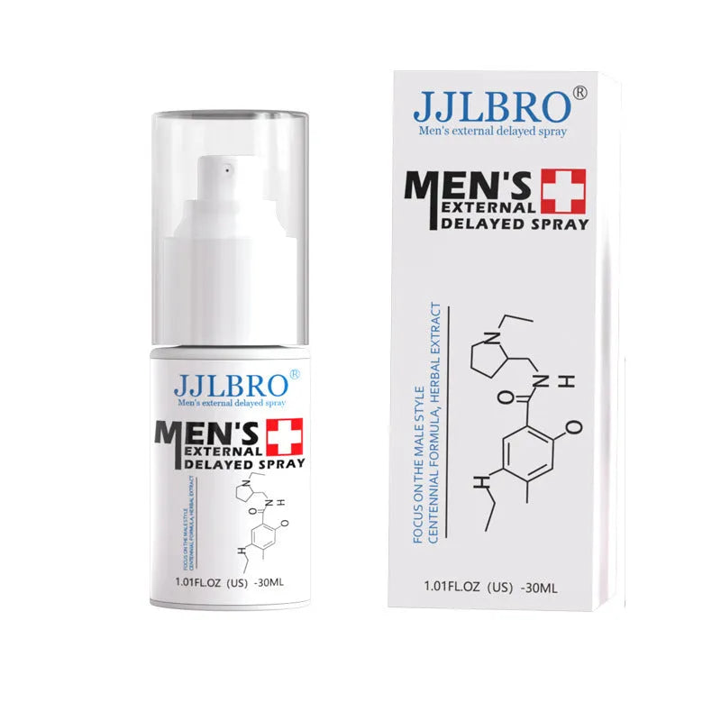 White 30ml sexual performance delay spray bottle with plant extraction formula