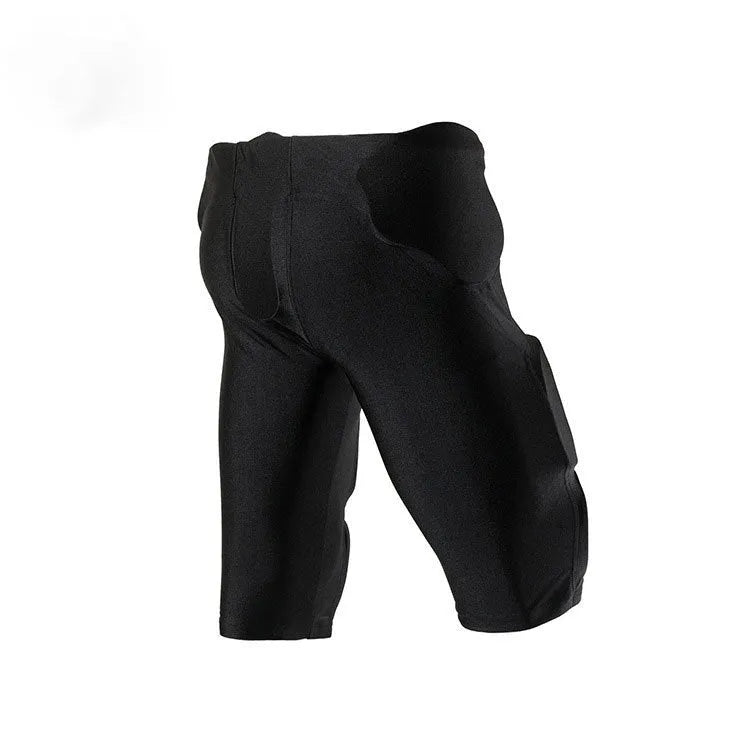 Anti-collision rugby pants men's hockey protective training pant Lycra fabric adult black