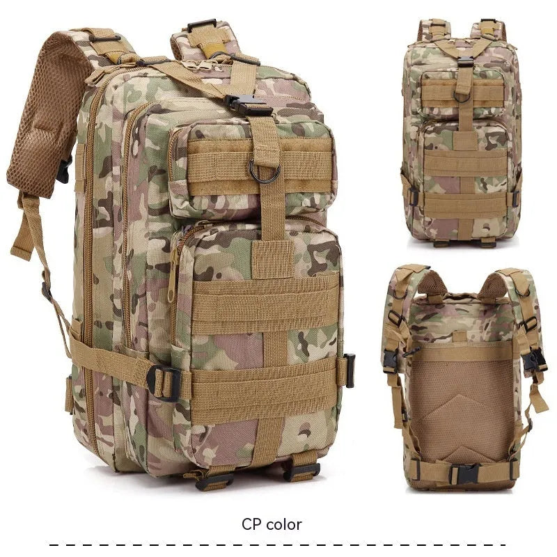 Large 45 litre khaki hiking backpack with air pillow belt system for mountaineering