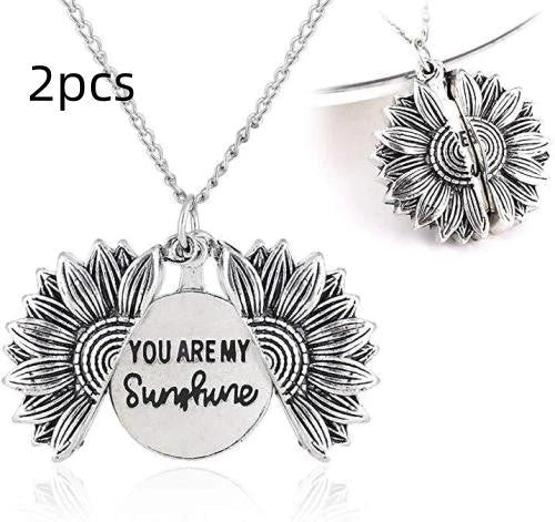 Radiant sunflower pendant necklace in various colors and quantities