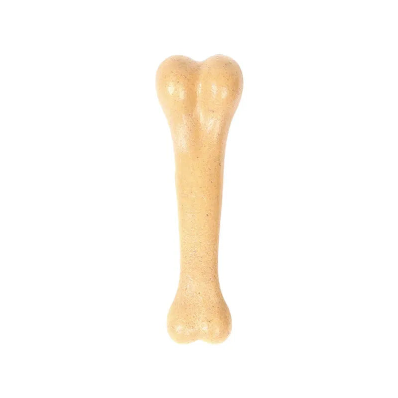 Brown and yellow dog bone simulation molar stick bite resistant toy tooth cleaner three sizes