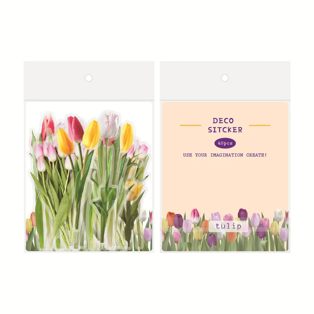 Retro flower and mushroom DIY stickers in various colours for creative projects