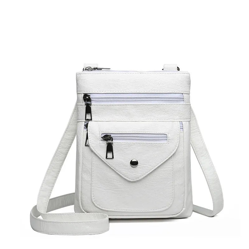 Women's vertical crossbody mobile phone bag in PU material with shoulder strap