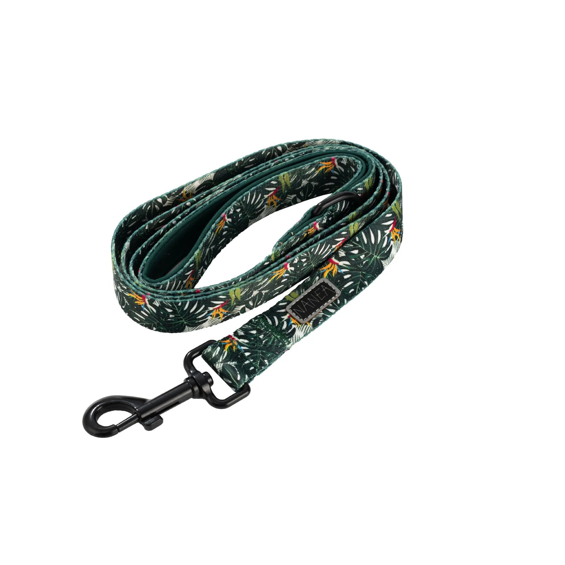Adjustable cloth pet harness set with leash, collar, waste bag, bow tie, and scarf in six coordinated pieces