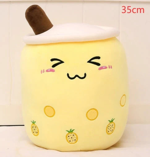 Strawberry Milk Tea Plush Boba Cup Toy in various colours and sizes