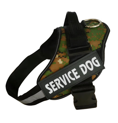 Custom black adjustable no-pull dog harness with reflective straps and D-ring, fits 25-120cm bust for small to large breeds