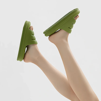 Women's summer EVA slippers with thick sole in multiple colours for home and bathroom use