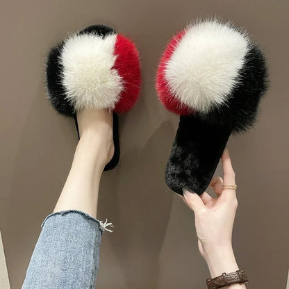 Cozy and chic women's plush house slippers in various colors and sizes