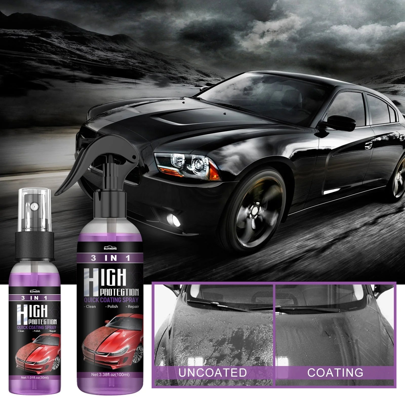 3 In 1 High Protection Fast Car Paint Spray Automatic for quick and easy car paint touch-ups