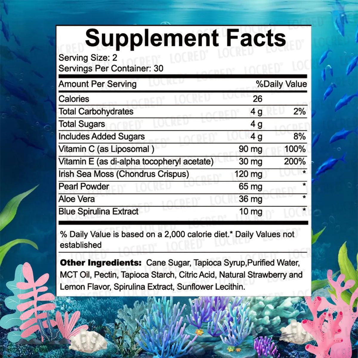 Sea Moss Gummies 60 tablets in bottle soft candy supplement for adults