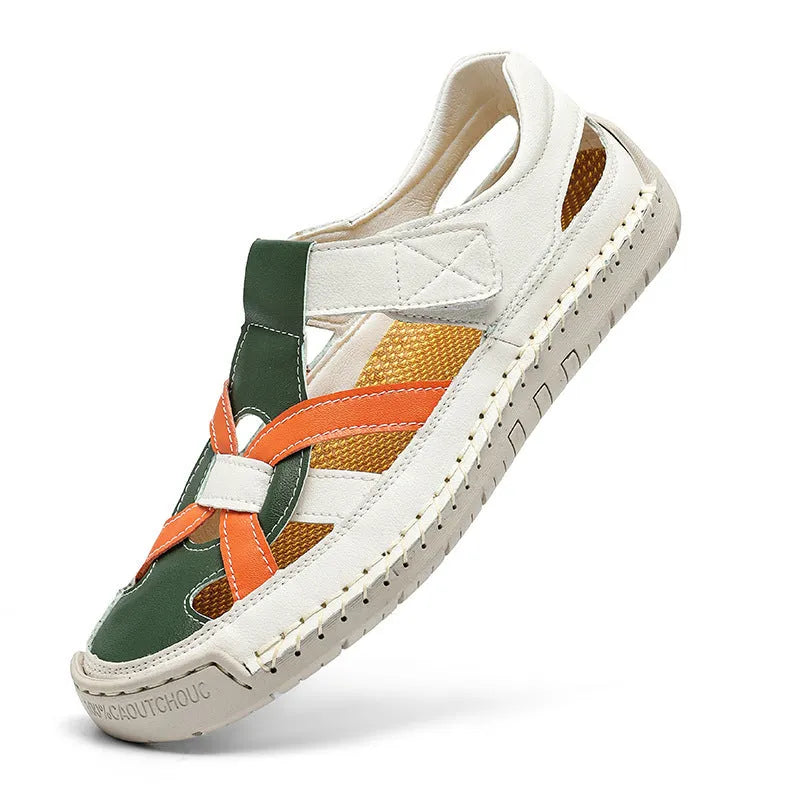 Women's lightweight casual sandals with velcro strap and non-slip rubber sole.
