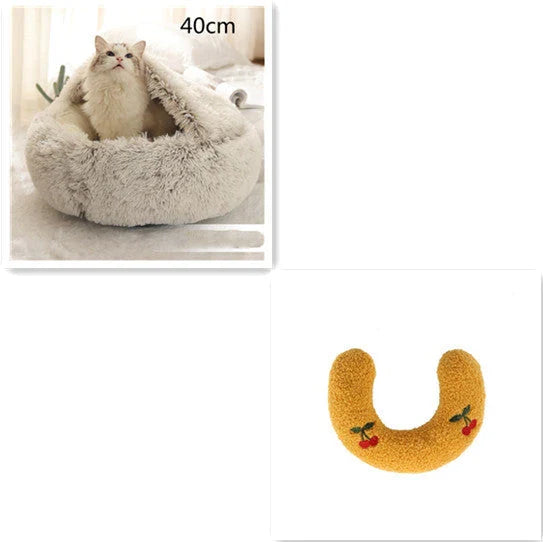 Warm plush pet bed for cats and dogs in various colours and sizes