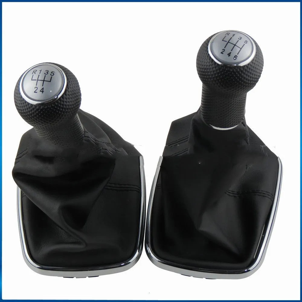 Volkswagen Mk4 gear shifter handle with silver frame and black lines for 6-speed manual transmission