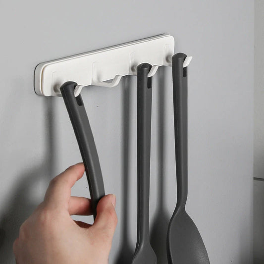 Four-row gap hook for kitchen and bathroom storage, made from durable ABS plastic