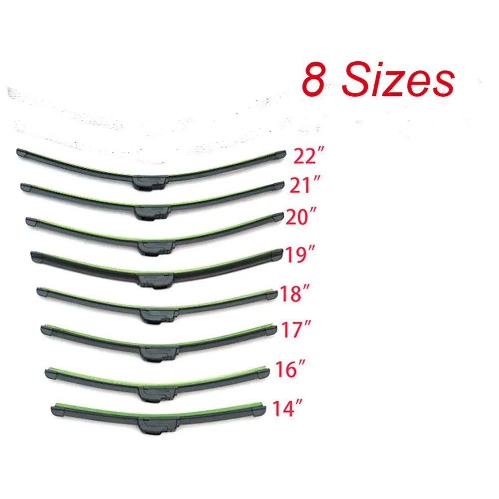 Universal boneless car wiper blade CLL78 in black on windscreen