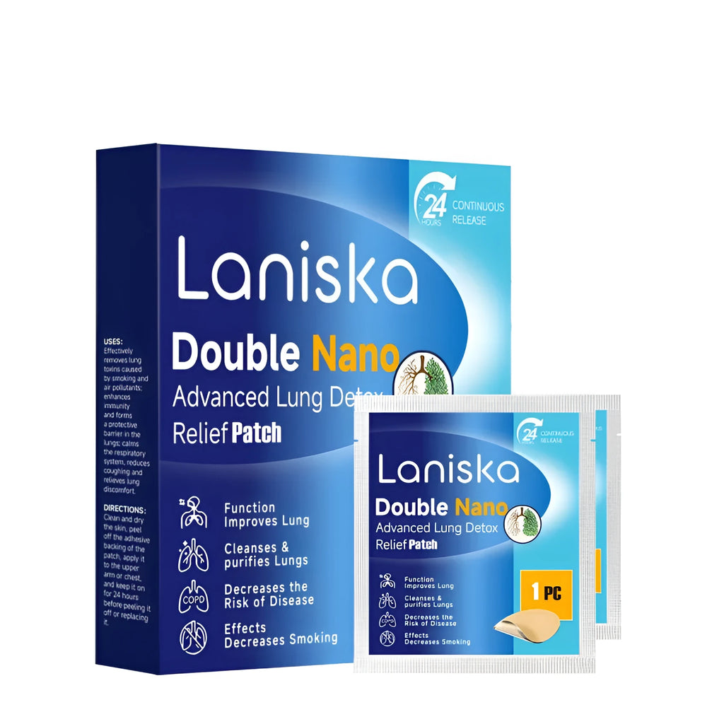 Box of 14 Lung Care Soothing Patches with botanical extracts for topical application.