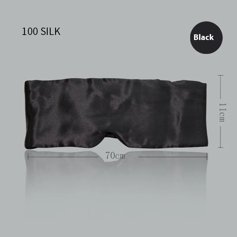 Mulberry silk sleep eye mask shown in champagne gold colour on a soft background.
