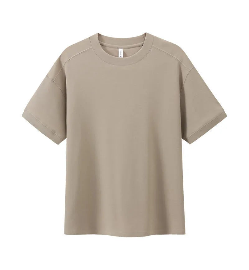 Men's breathable pique cotton short-sleeved t-shirt in loose fit summer casual top