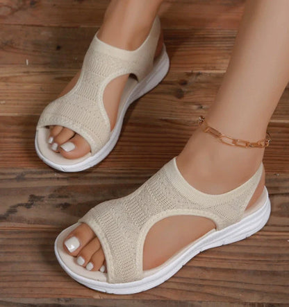 Women's Flyknit Sandals with hollow peep-toe design in various colours