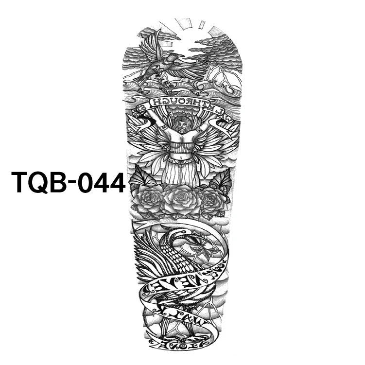Waterproof full arm tattoo sticker with vibrant designs for temporary body art