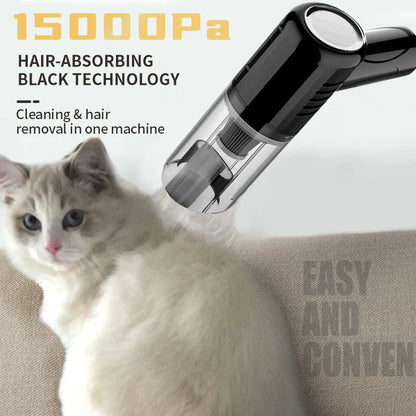 A compact, powerful car vacuum cleaner with dual-use capabilities for efficiently removing pet hair and cleaning up messes in your vehicle.