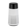 Black car air purifier with running light on a dashboard, ABS construction, 5W USB powered