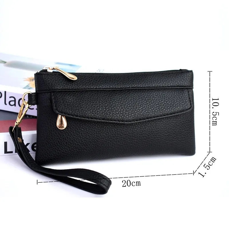 Soft PU crossbody bag in horizontal square shape with internal zipper compartment