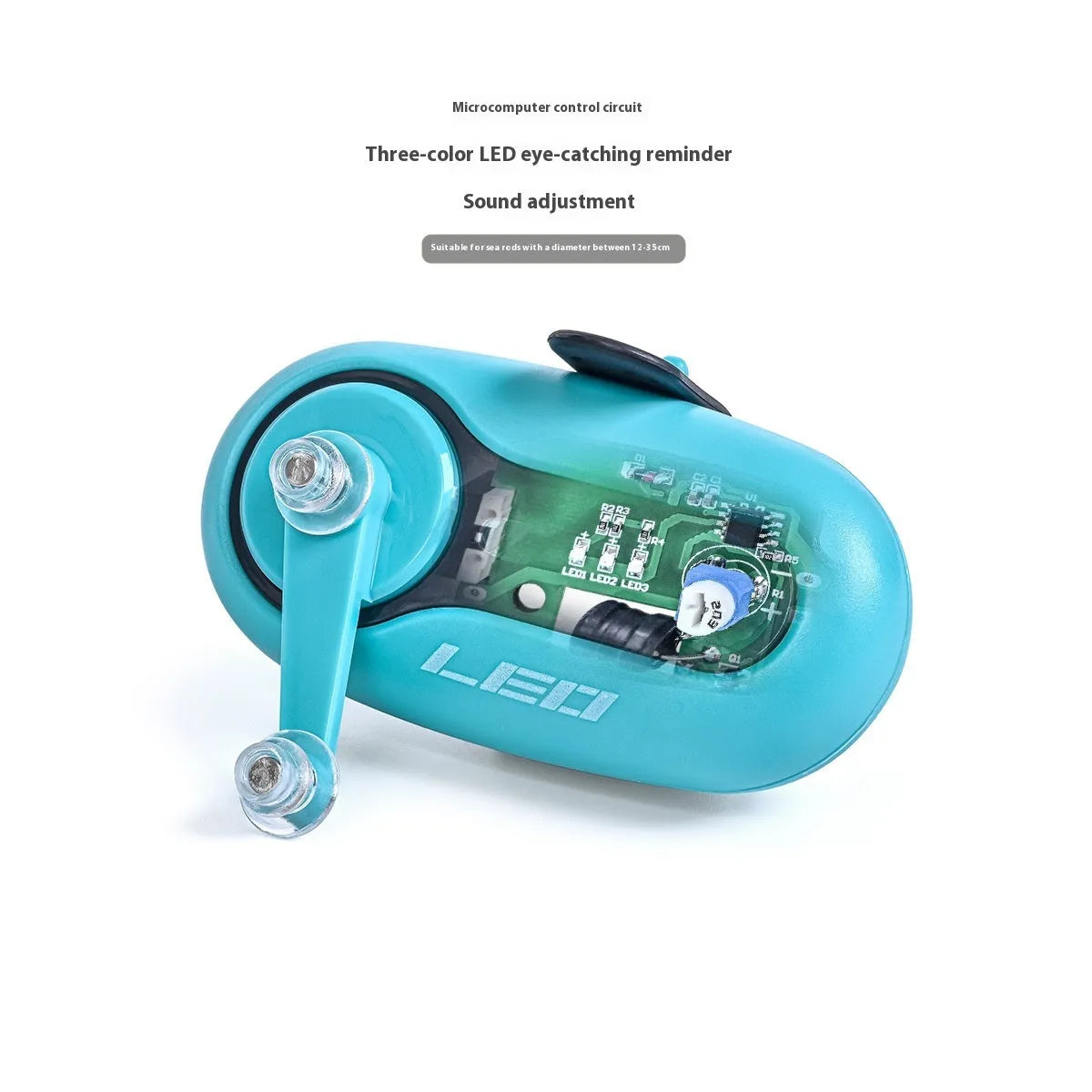 Telescopic fishing rod alarm with night fishing induction lamp in blue wheel style