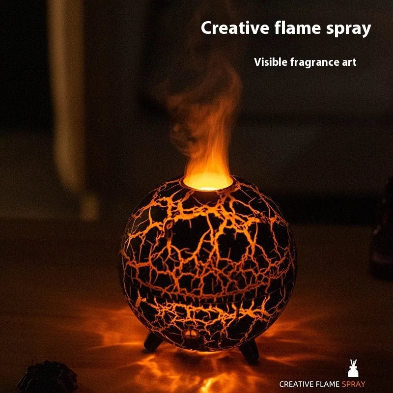 Creative Planet USB Humidifier with essential oil diffuser in black and white crackle finish