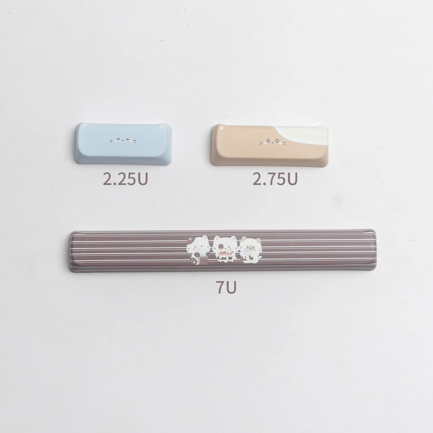 Sea Salt Cat PBT sublimation keycap full set with 7u space bar supplement for mechanical keyboards