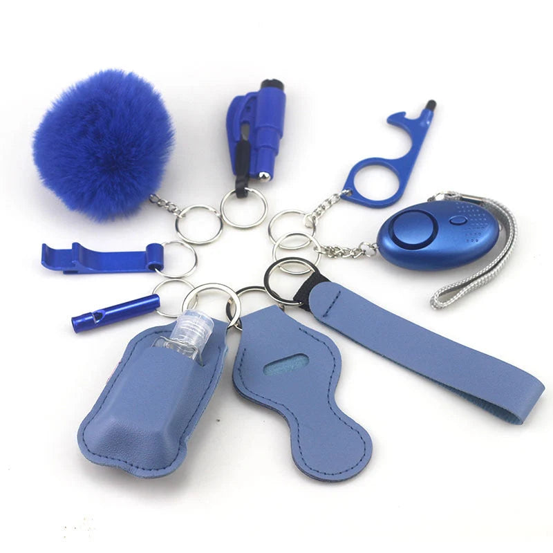 Keychain accessory bottles in various colours, made from durable artificial leather