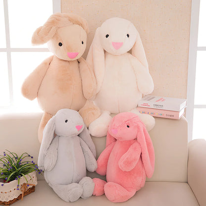 28-30cm grey rabbit plush toy with short plush and PP cotton filling, compact for ages 7-14